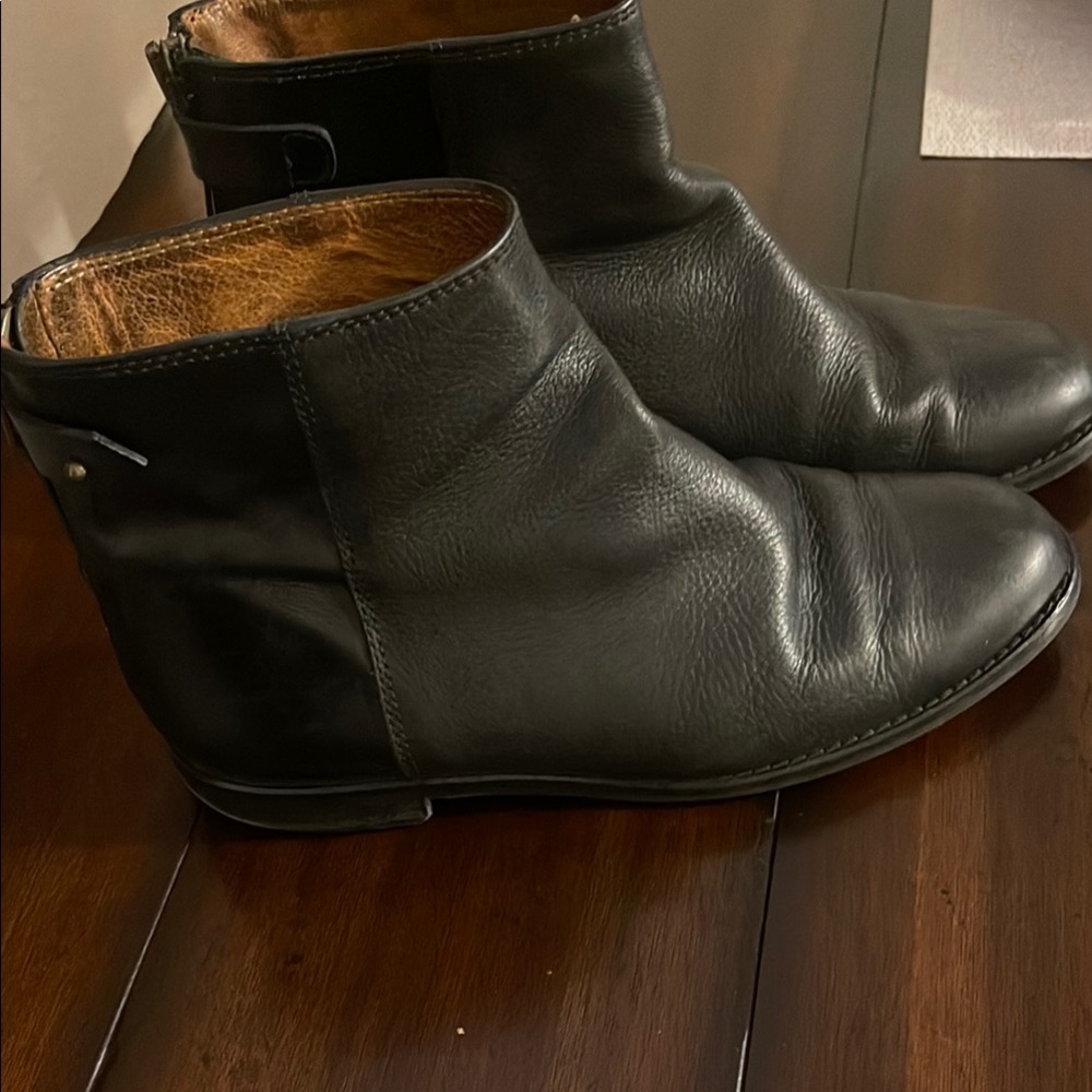 Black Leather Ankle Boots